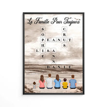 Charger l'image dans la galerie, Mots croisé Poster personnalisée, cadeau pour Famille, Maman at papa chien, chat, La famille pour toujours