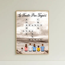 Charger l'image dans la galerie, Mots croisé Poster personnalisée, cadeau pour Famille, Maman at papa chien, chat, La famille pour toujours