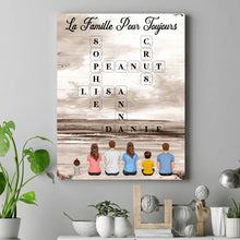 Charger l'image dans la galerie, Mots croisé Toile personnalisée, cadeau pour Famille, Maman at papa chien, chat, La famille pour toujours