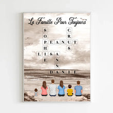 Charger l'image dans la galerie, Mots croisé Toile personnalisée, cadeau pour Famille, Maman at papa chien, chat, La famille pour toujours