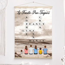 Charger l'image dans la galerie, Mots croisé Toile personnalisée, cadeau pour Famille, Maman at papa chien, chat, La famille pour toujours