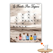 Charger l'image dans la galerie, Mots croisé Toile personnalisée, cadeau pour Famille, Maman at papa chien, chat, La famille pour toujours