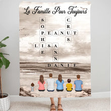 Charger l'image dans la galerie, Mots croisé Toile personnalisée, cadeau pour Famille, Maman at papa chien, chat, La famille pour toujours