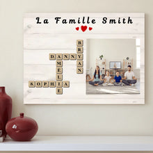 Charger l'image dans la galerie, Mots croisés Toile personnalisé, Saint-Valentin Cadeaux pour couple, Épouse et mari, Famillie Nom