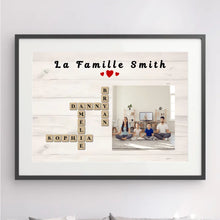 Charger l'image dans la galerie, Mots croisés Toile personnalisé, Saint-Valentin Cadeaux pour couple, Épouse et mari, Famillie Nom