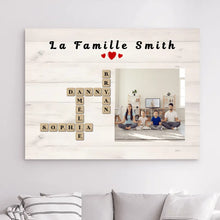 Charger l'image dans la galerie, Mots croisés Toile personnalisé, Saint-Valentin Cadeaux pour couple, Épouse et mari, Famillie Nom