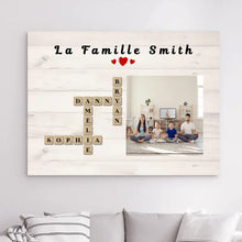 Charger l'image dans la galerie, Mots croisés Toile personnalisé, Saint-Valentin Cadeaux pour couple, Épouse et mari, Famillie Nom
