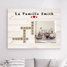 Charger l'image dans la galerie, Mots croisés Toile personnalisé, Saint-Valentin Cadeaux pour couple, Épouse et mari, Famillie Nom