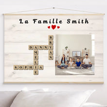 Charger l'image dans la galerie, Mots croisés Toile personnalisé, Saint-Valentin Cadeaux pour couple, Épouse et mari, Famillie Nom