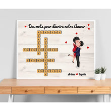 Charger l'image dans la galerie, Mots croisés Poster personnalisé, Saint-Valentin Cadeaux pour couple, Épouse et mari, Mots pour décrire notre amour