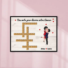 Charger l'image dans la galerie, Mots croisés Toile personnalisé, Saint-Valentin Cadeaux pour couple, Épouse et mari, Mots pour décrire notre amour