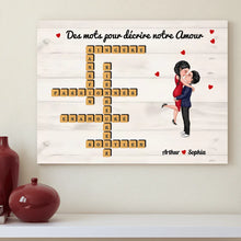 Charger l'image dans la galerie, Mots croisés Poster personnalisé, Saint-Valentin Cadeaux pour couple, Épouse et mari, Mots pour décrire notre amour