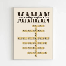 Charger l'image dans la galerie, Mots croisé Poster personnalisée, cadeau pour Famille, maman, fête des mères, anniversaire, pourquoi nous t'aimons