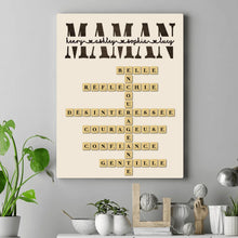 Charger l'image dans la galerie, Mots croisé Poster personnalisée, cadeau pour Famille, maman, fête des mères, anniversaire, pourquoi nous t'aimons