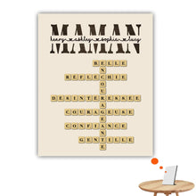 Charger l'image dans la galerie, Mots croisé Toile personnalisée, cadeau pour Famille, maman, fête des mères, anniversaire, pourquoi nous t'aimons