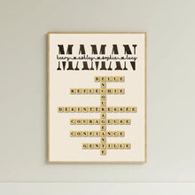 Charger l'image dans la galerie, Mots croisé Toile personnalisée, cadeau pour Famille, maman, fête des mères, anniversaire, pourquoi nous t'aimons