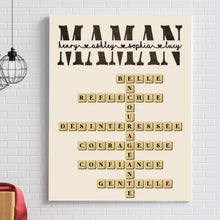 Charger l'image dans la galerie, Mots croisé Toile personnalisée, cadeau pour Famille, maman, fête des mères, anniversaire, pourquoi nous t'aimons