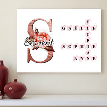 Charger l'image dans la galerie, Mots croisés Bloc Acrylique personnalisé, Saint-Valentin Cadeaux pour couple, Épouse et mari, Famillie Alphabet Noms