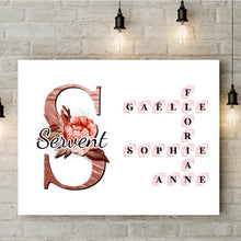 Charger l'image dans la galerie, Mots croisés Bloc Acrylique personnalisé, Saint-Valentin Cadeaux pour couple, Épouse et mari, Famillie Alphabet Noms