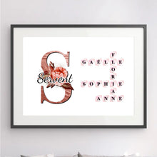 Charger l'image dans la galerie, Mots croisés Bloc Acrylique personnalisé, Saint-Valentin Cadeaux pour couple, Épouse et mari, Famillie Alphabet Noms