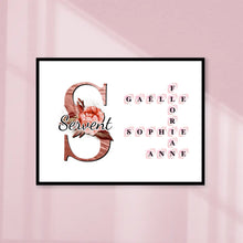 Charger l'image dans la galerie, Mots croisés Bloc Acrylique personnalisé, Saint-Valentin Cadeaux pour couple, Épouse et mari, Famillie Alphabet Noms