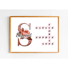 Charger l'image dans la galerie, Mots croisés Bloc Acrylique personnalisé, Saint-Valentin Cadeaux pour couple, Épouse et mari, Famillie Alphabet Noms