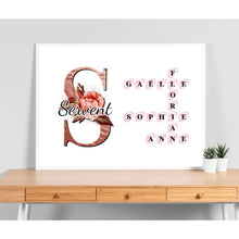 Charger l'image dans la galerie, Mots croisés Bloc Acrylique personnalisé, Saint-Valentin Cadeaux pour couple, Épouse et mari, Famillie Alphabet Noms