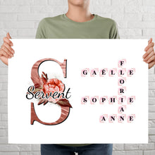 Charger l'image dans la galerie, Mots croisés Bloc Acrylique personnalisé, Saint-Valentin Cadeaux pour couple, Épouse et mari, Famillie Alphabet Noms