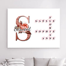 Charger l'image dans la galerie, Mots croisés Bloc Acrylique personnalisé, Saint-Valentin Cadeaux pour couple, Épouse et mari, Famillie Alphabet Noms