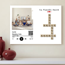 Charger l'image dans la galerie, Bloc Acrylique Recherche de chansons avec code QR personnalisée, Saint-Valentin Cadeau couple, famillie nom