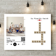 Charger l'image dans la galerie, Bloc Acrylique Recherche de chansons avec code QR personnalisée, Saint-Valentin Cadeau couple, famillie nom