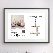 Charger l'image dans la galerie, Bloc Acrylique Recherche de chansons avec code QR personnalisée, Saint-Valentin Cadeau couple, famillie nom