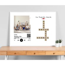 Charger l'image dans la galerie, Bloc Acrylique Recherche de chansons avec code QR personnalisée, Saint-Valentin Cadeau couple, famillie nom
