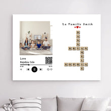 Charger l'image dans la galerie, Bloc Acrylique Recherche de chansons avec code QR personnalisée, Saint-Valentin Cadeau couple, famillie nom