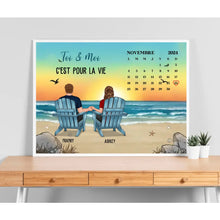 Charger l'image dans la galerie, Date d'anniversaire Poster personnalisé, Saint-Valentin Cadeaux pour couple, Épouse et mari, Toi & Moi C'est pour la vie