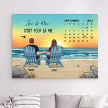 Charger l'image dans la galerie, Date d'anniversaire Toile personnalisé, Saint-Valentin Cadeaux pour couple, Épouse et mari, Toi & Moi C'est pour la vie