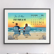 Charger l'image dans la galerie, Date d'anniversaire Toile personnalisé, Saint-Valentin Cadeaux pour couple, Épouse et mari, Toi & Moi C'est pour la vie