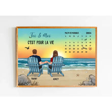 Charger l'image dans la galerie, Date d'anniversaire Toile personnalisé, Saint-Valentin Cadeaux pour couple, Épouse et mari, Toi & Moi C'est pour la vie