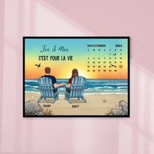 Charger l'image dans la galerie, Date d'anniversaire Toile personnalisé, Saint-Valentin Cadeaux pour couple, Épouse et mari, Toi & Moi C'est pour la vie