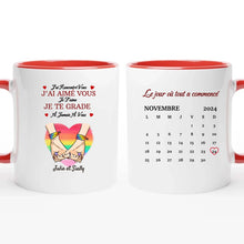 Charger l'image dans la galerie, Date d'anniversaire Mug Calendrier personnalisé, Saint-Valentin Cadeaux pour couple, LGBT, Couple main dans la main