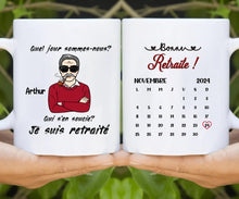 Charger l'image dans la galerie, Date d'anniversaire Mug Calendrier personnalisé, fête des pères Cadeaux pour Papa, Je suis retraité, Bonne retraite