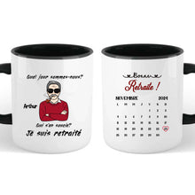 Charger l'image dans la galerie, Date d'anniversaire Mug Calendrier personnalisé, fête des pères Cadeaux pour Papa, Je suis retraité, Bonne retraite
