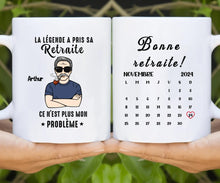 Charger l'image dans la galerie, Date d'anniversaire Mug Calendrier personnalisé, fête des pères Cadeaux pour Papa, La légende a pris sa retraite
