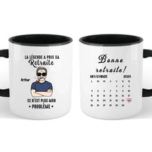 Charger l'image dans la galerie, Date d'anniversaire Mug Calendrier personnalisé, fête des pères Cadeaux pour Papa, La légende a pris sa retraite