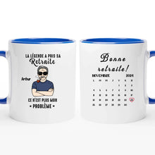 Charger l'image dans la galerie, Date d'anniversaire Mug Calendrier personnalisé, fête des pères Cadeaux pour Papa, La légende a pris sa retraite