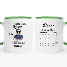 Charger l'image dans la galerie, Date d'anniversaire Mug Calendrier personnalisé, fête des pères Cadeaux pour Papa, La légende a pris sa retraite
