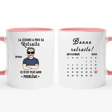Charger l'image dans la galerie, Date d'anniversaire Mug Calendrier personnalisé, fête des pères Cadeaux pour Papa, La légende a pris sa retraite