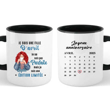 Charger l'image dans la galerie, Date d'anniversaire Calendrier Mug personnalisé, Anniversaire Cadeaux pour sœur, Meilleures Amies, Je suis une fille