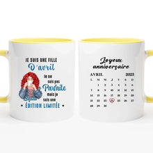 Charger l'image dans la galerie, Date d'anniversaire Calendrier Mug personnalisé, Anniversaire Cadeaux pour sœur, Meilleures Amies, Je suis une fille