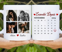 Charger l'image dans la galerie, Date d'anniversaire Mug Photo personnalisé, Saint-Valentin Cadeaux pour couple, Épouse et mari, Ensemble Depuis